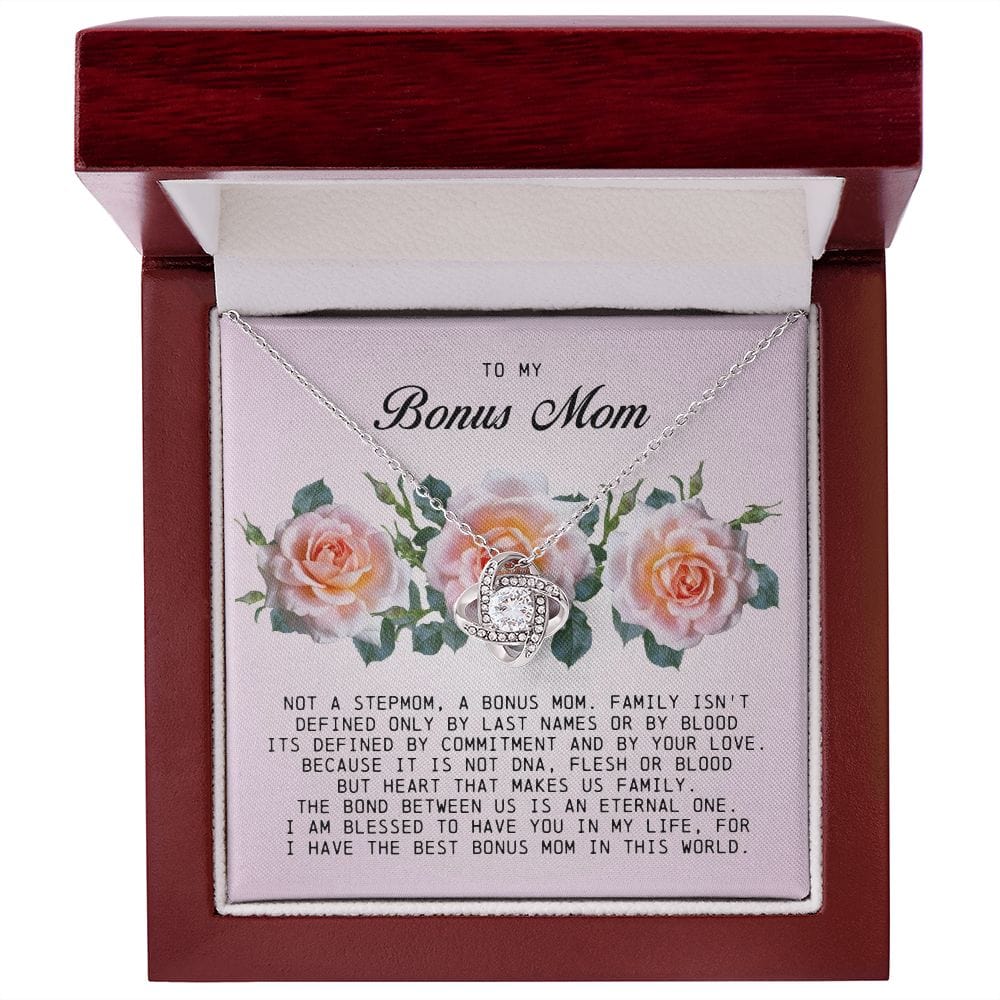 To My Bonus Mom, Love Knot Necklace