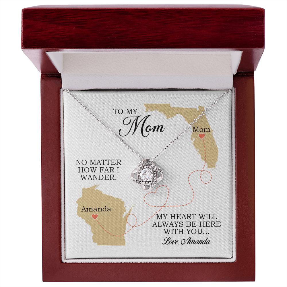 To My Mom Gift, Love Knot Necklace