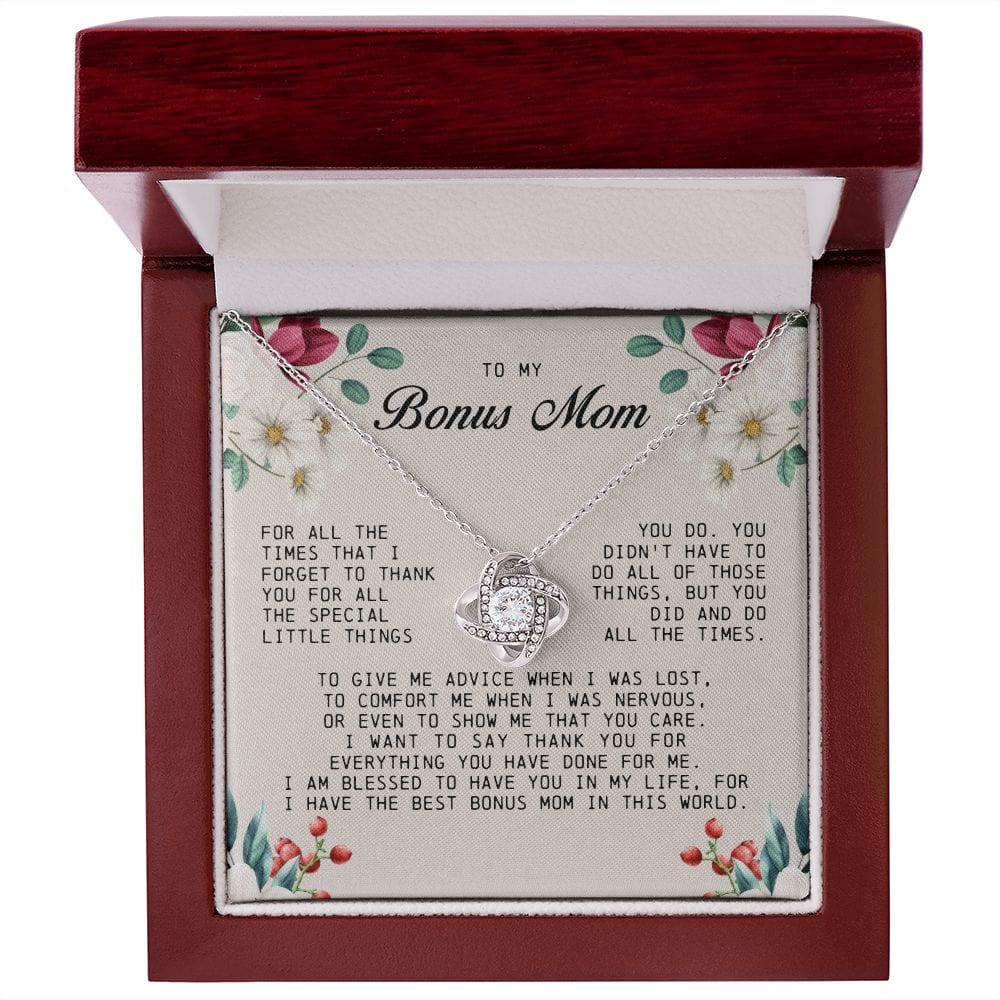 To My Bonus Mom, Love Knot Necklace
