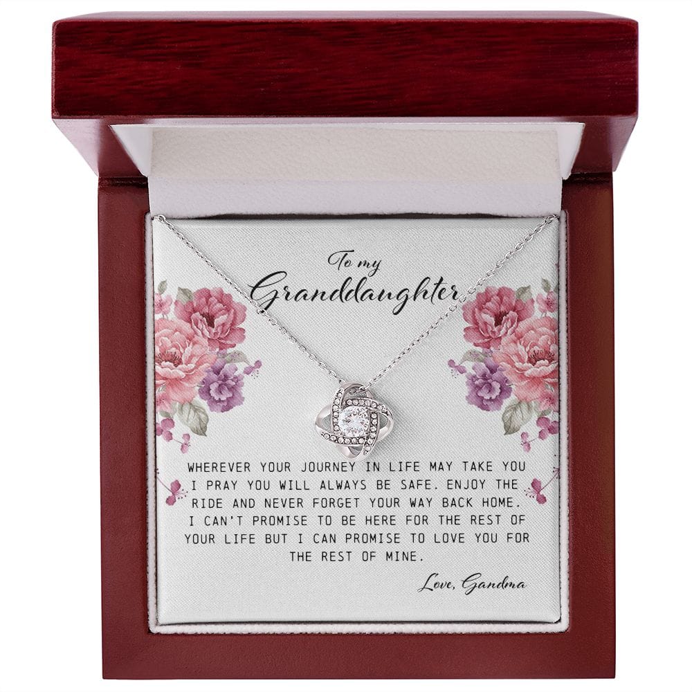 To My Granddaughter, Love Knot Necklace