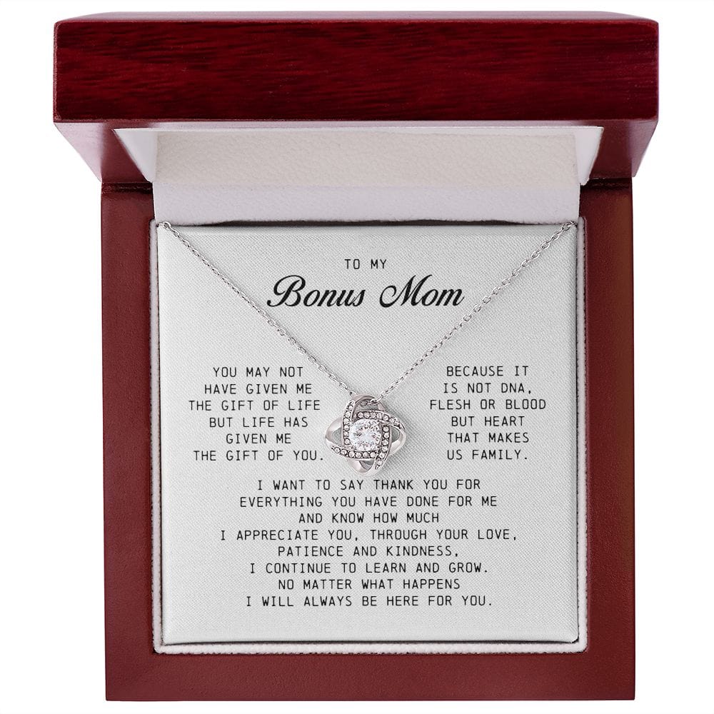 To My Bonus Mom, Love Knot Necklace