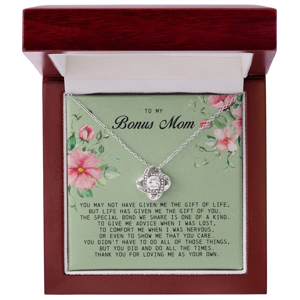 To My Bonus Mom, Love Knot Necklace