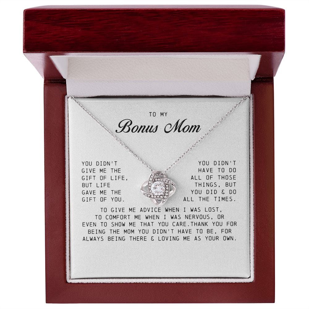 To My Bonus Mom, Love Knot Necklace