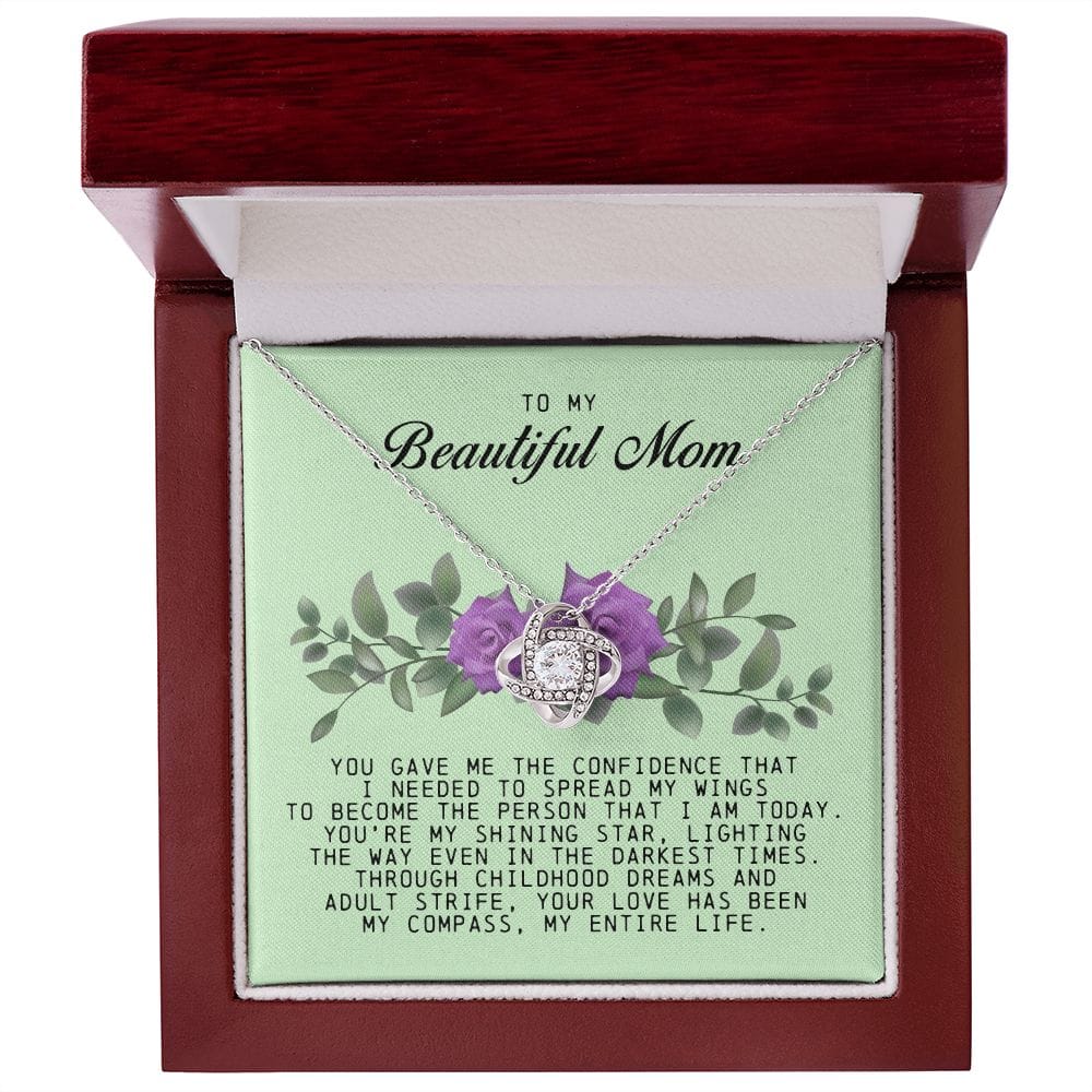 To My Beautiful Mom Love Knot Necklace