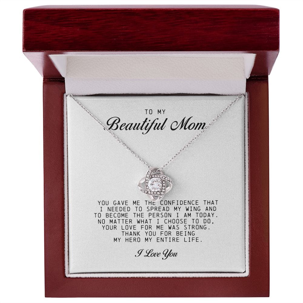 To my Beautiful Mom, Mother's Day Gift, Love Knot Necklace