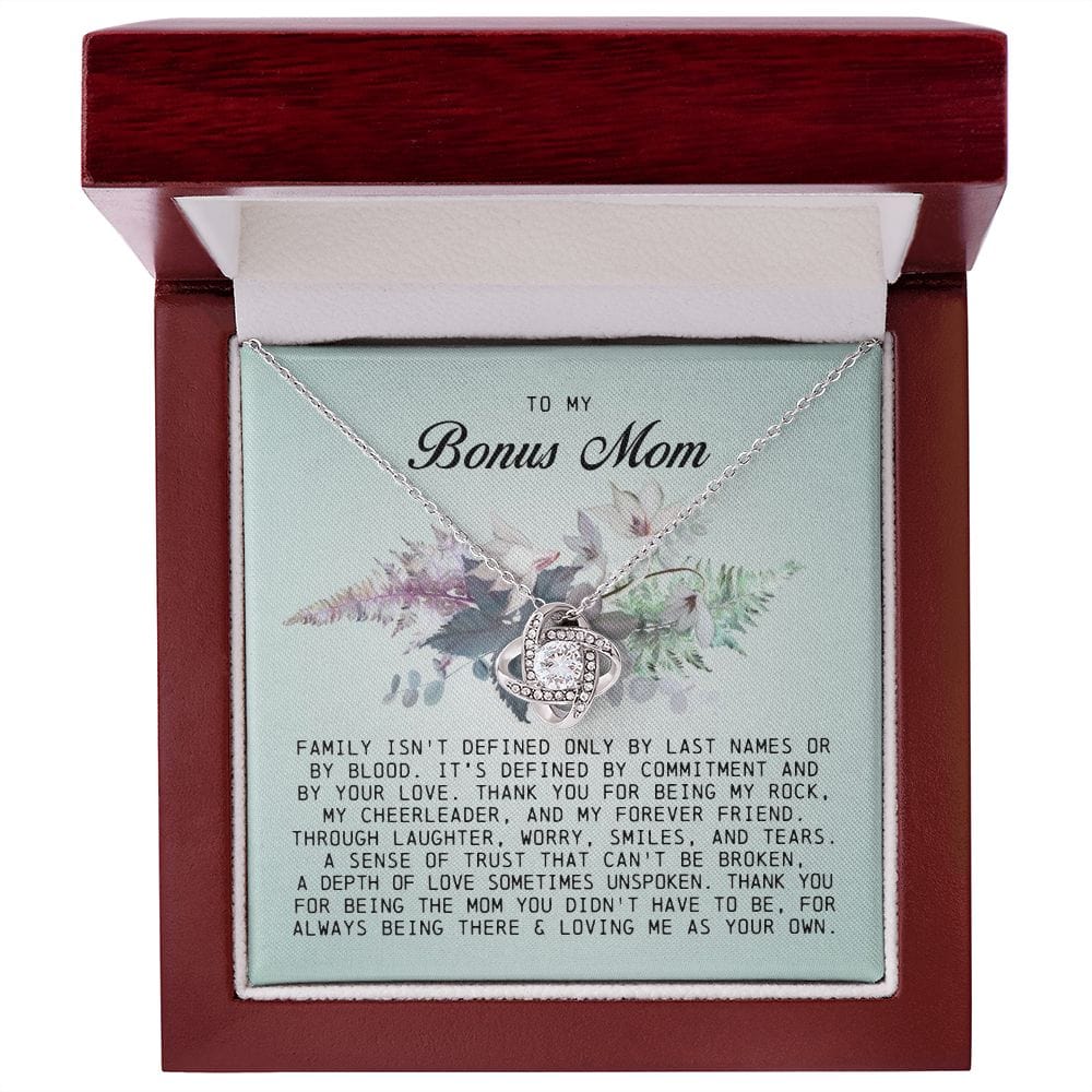 To My Bonus Mom, Love Knot Necklace