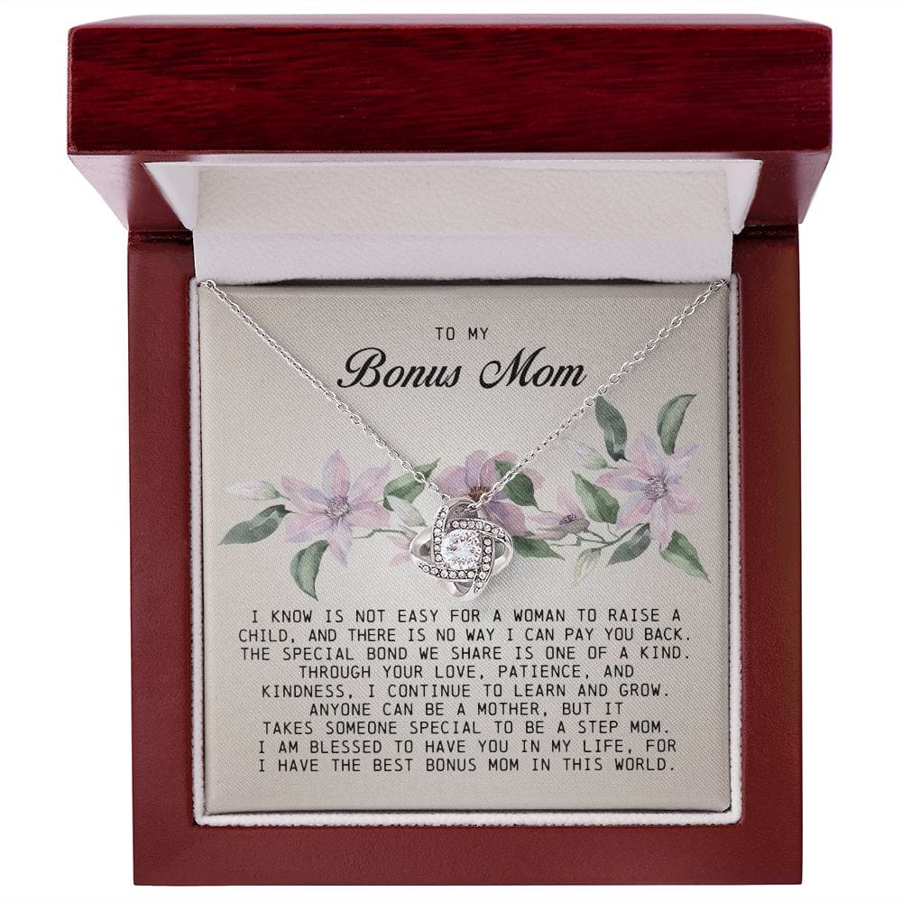To My Bonus Mom, Love Knot Necklace
