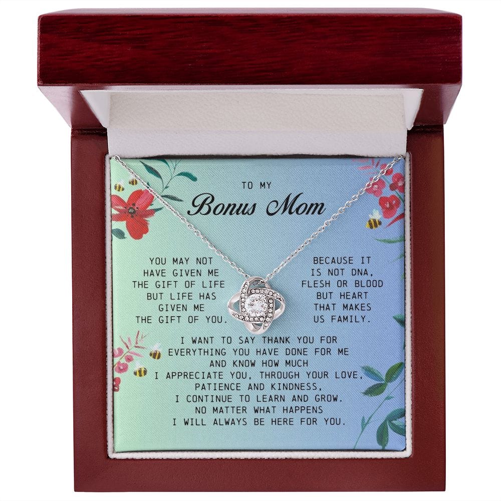 To My Bonus Mom, Love Knot Necklace