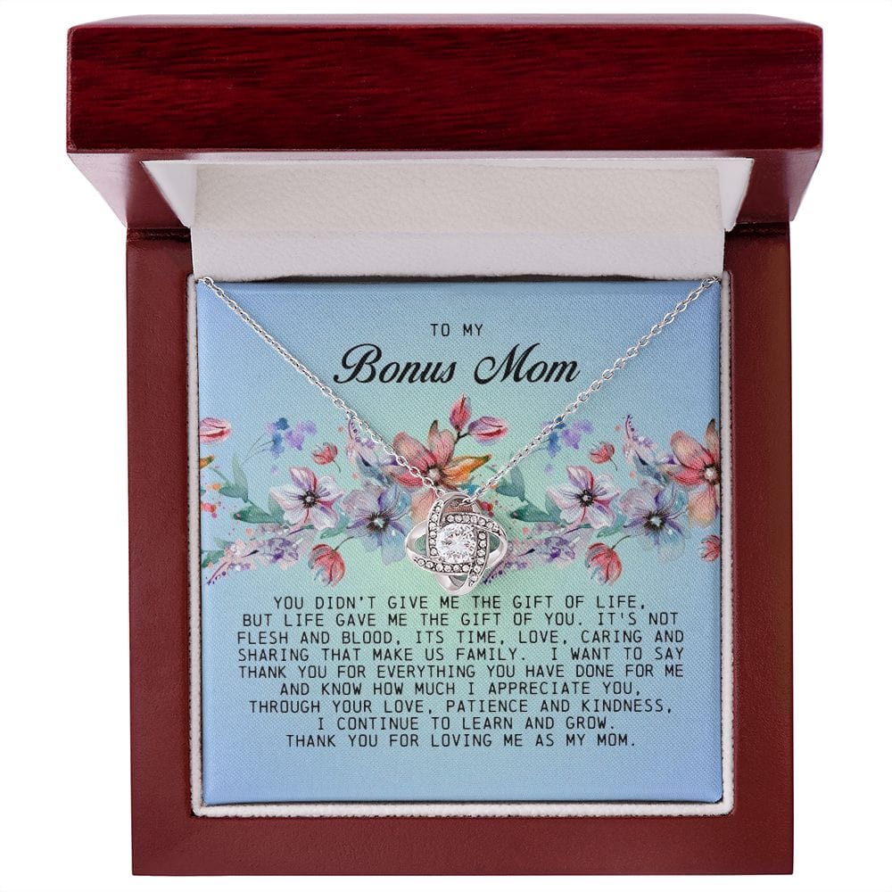 To My Bonus Mom, Love Knot Necklace