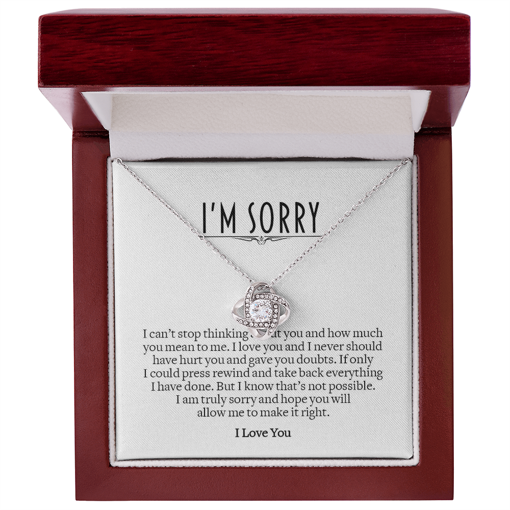 Sorry Gift for Her, Love Knot Necklace
