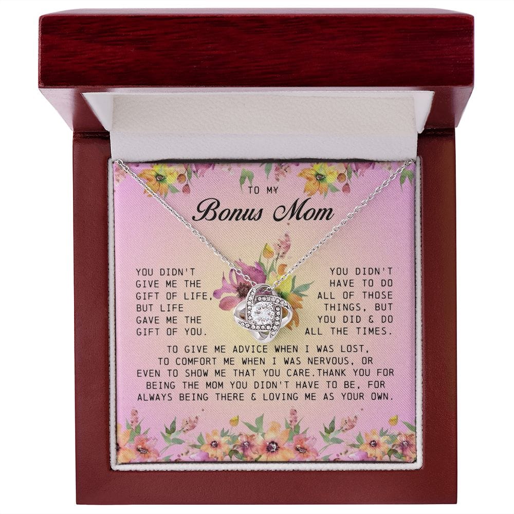 To My Bonus Mom, Love Knot Necklace