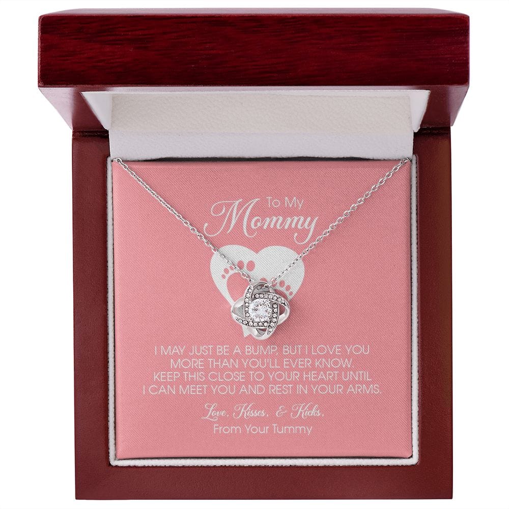 To my Mommy, Mother's Day Gift, Pregnancy Gift for Soon to Be Mom, Baby Shower Gift, Love Knot Necklace