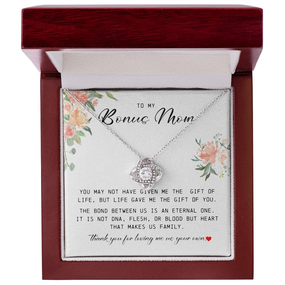 To My Bonus Mom, Love Knot Necklace