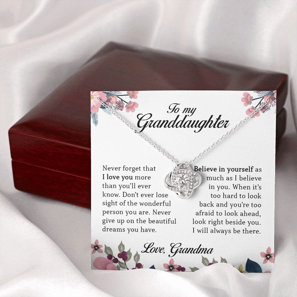 To My Granddaughter, Love Knot Necklace