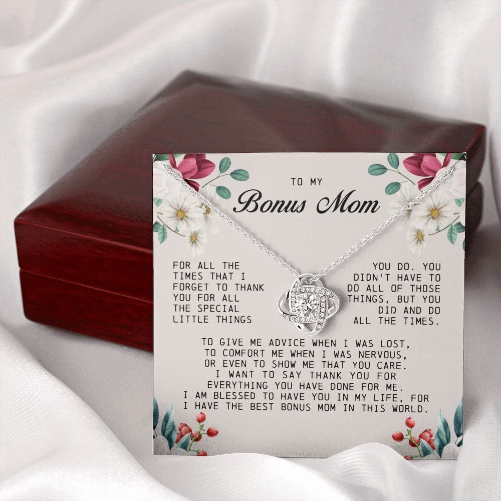 To My Bonus Mom, Love Knot Necklace