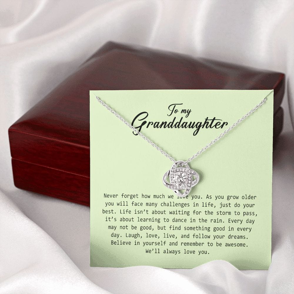 To My Granddaughter, Love Knot Necklace