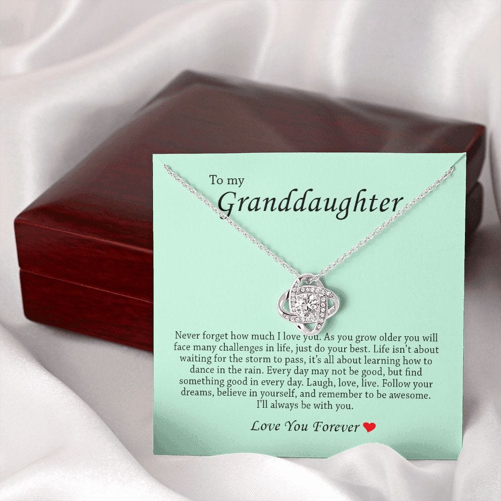 To My Granddaughter, Love Knot Necklace
