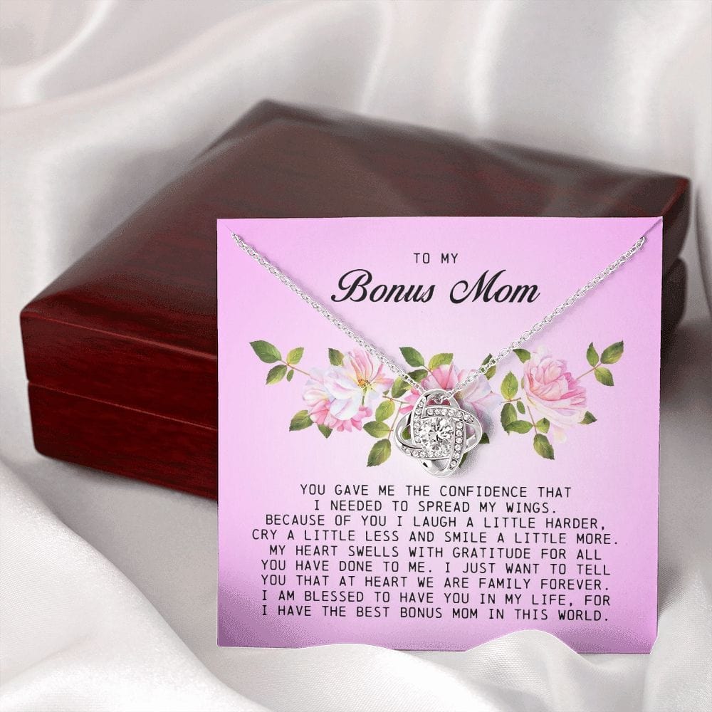 To My Bonus Mom, Love Knot Necklace