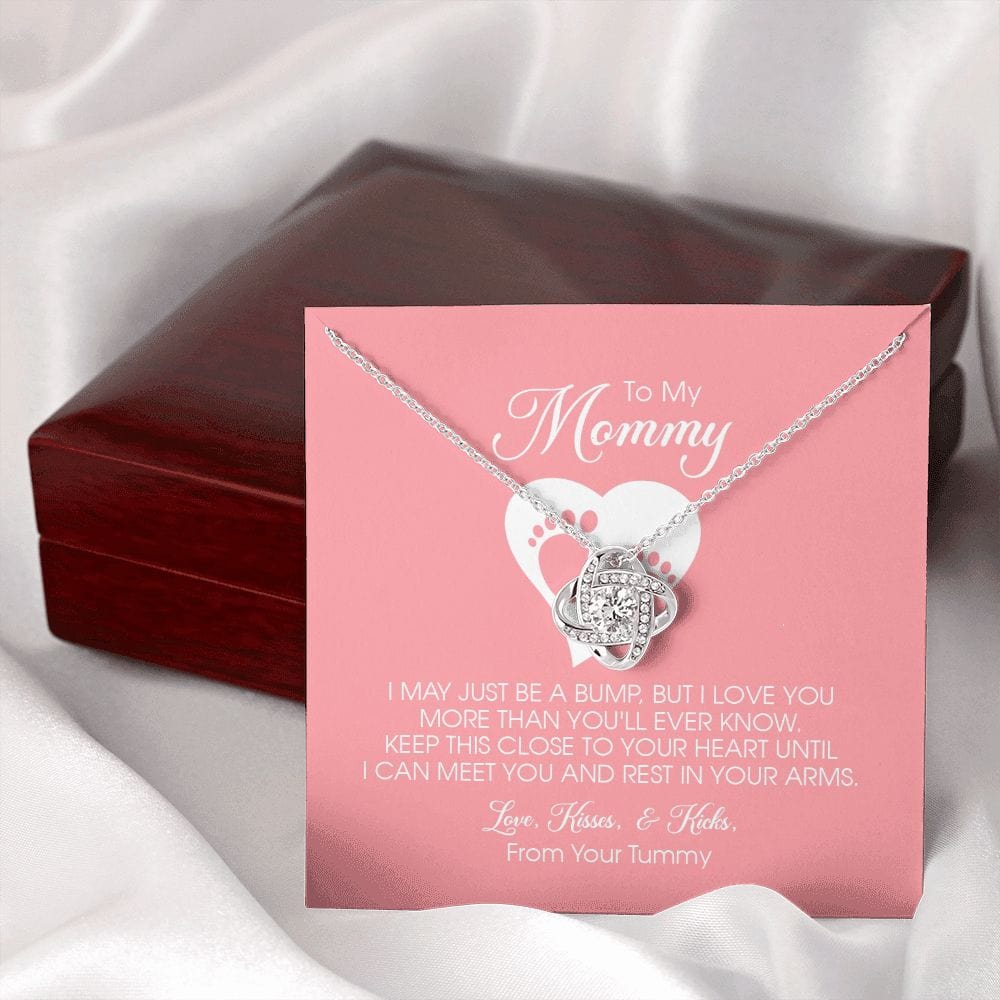 To my Mommy, Mother's Day Gift, Pregnancy Gift for Soon to Be Mom, Baby Shower Gift, Love Knot Necklace