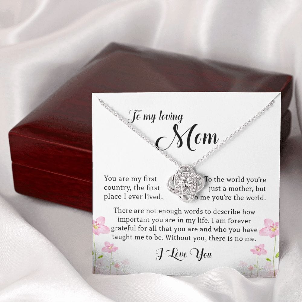 To My Loving Mom, Love Knot Necklace