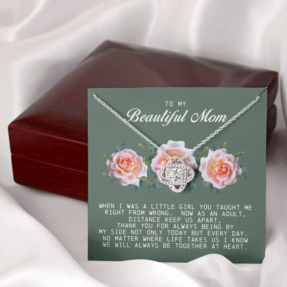 To my Beautiful Mom, Mother's Day Gift, Love Knot Necklace