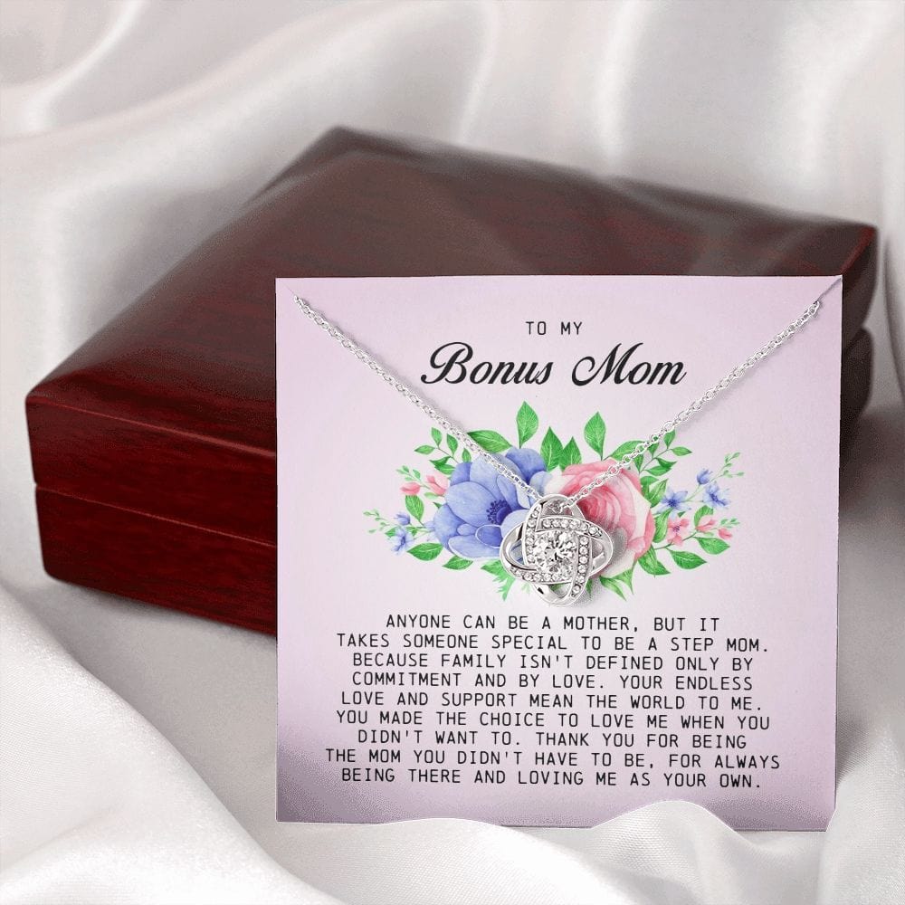 To My Bonus Mom, Love Knot Necklace
