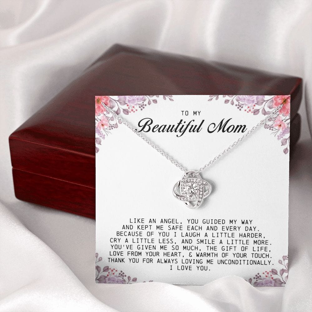 To My Beautiful Mom Love Knot Necklace