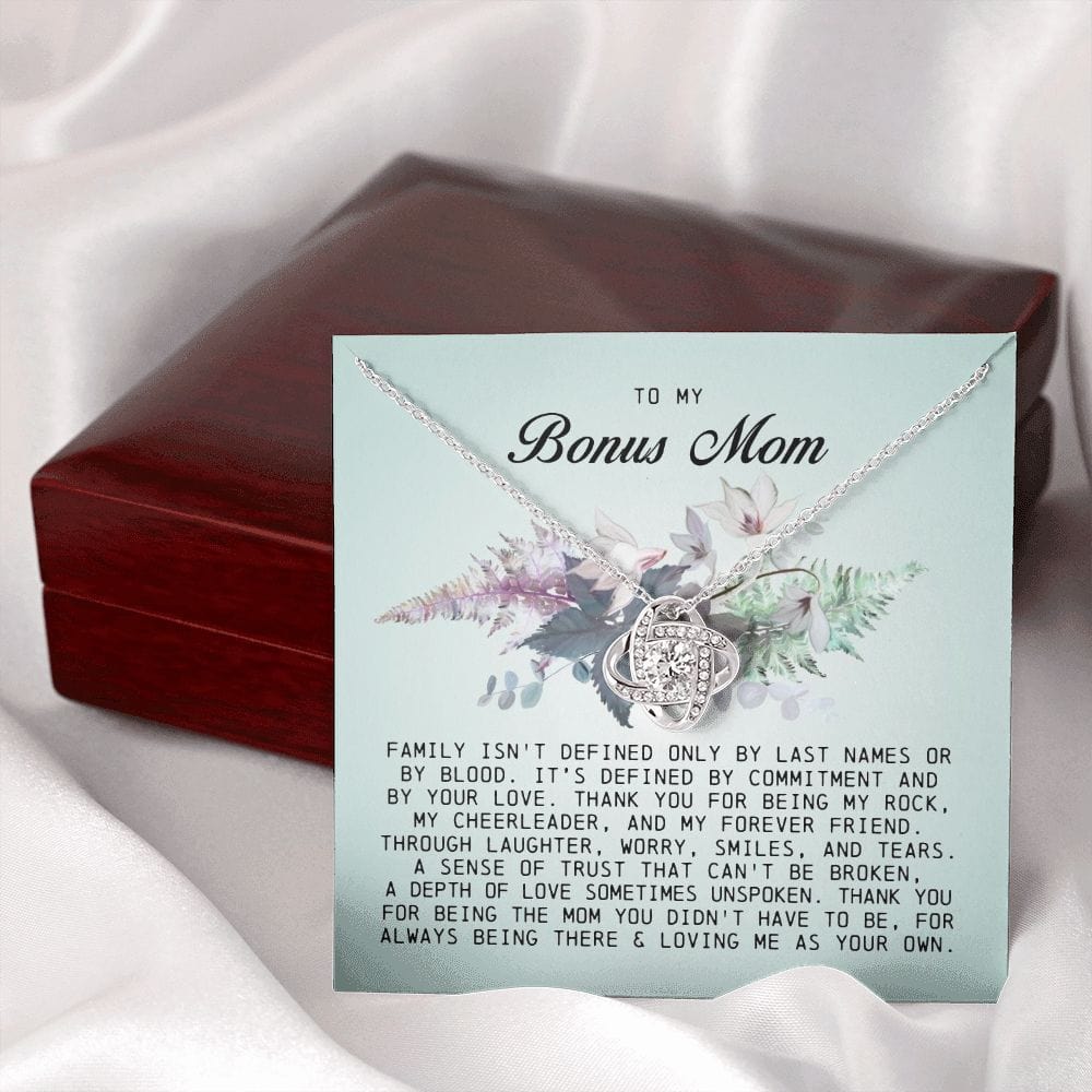 To My Bonus Mom, Love Knot Necklace