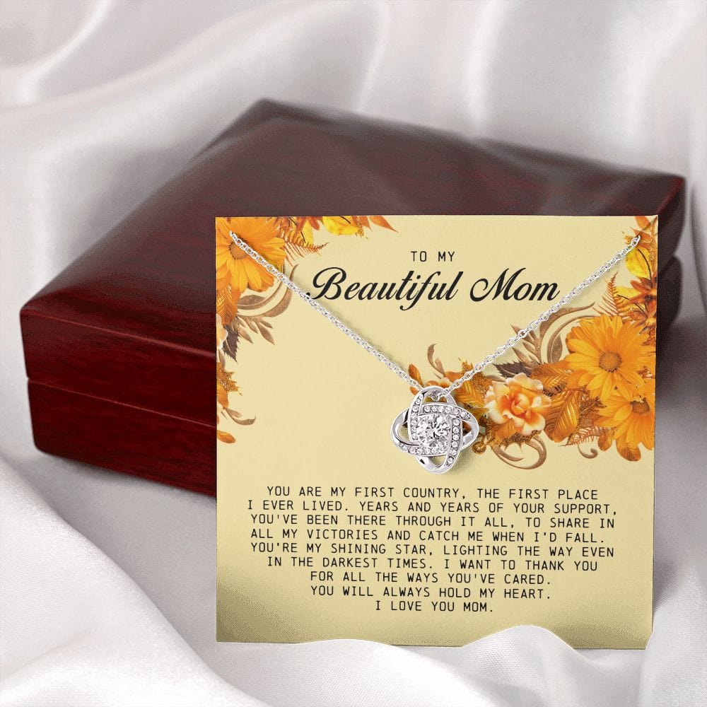 To my Beautiful Mom, Mother's Day Gift, Love Knot Necklace