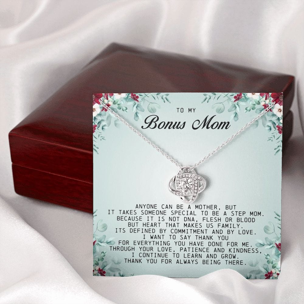 To My Bonus Mom, Love Knot Necklace