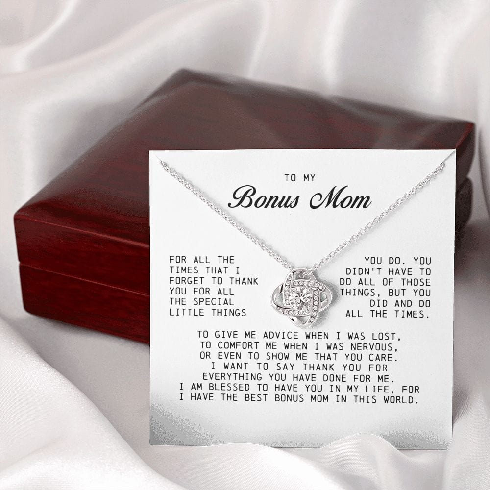 To My Bonus Mom, Love Knot Necklace