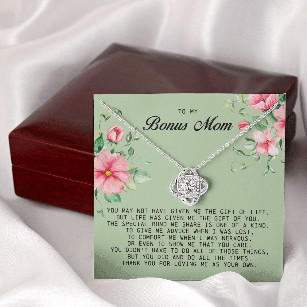 To My Bonus Mom, Love Knot Necklace