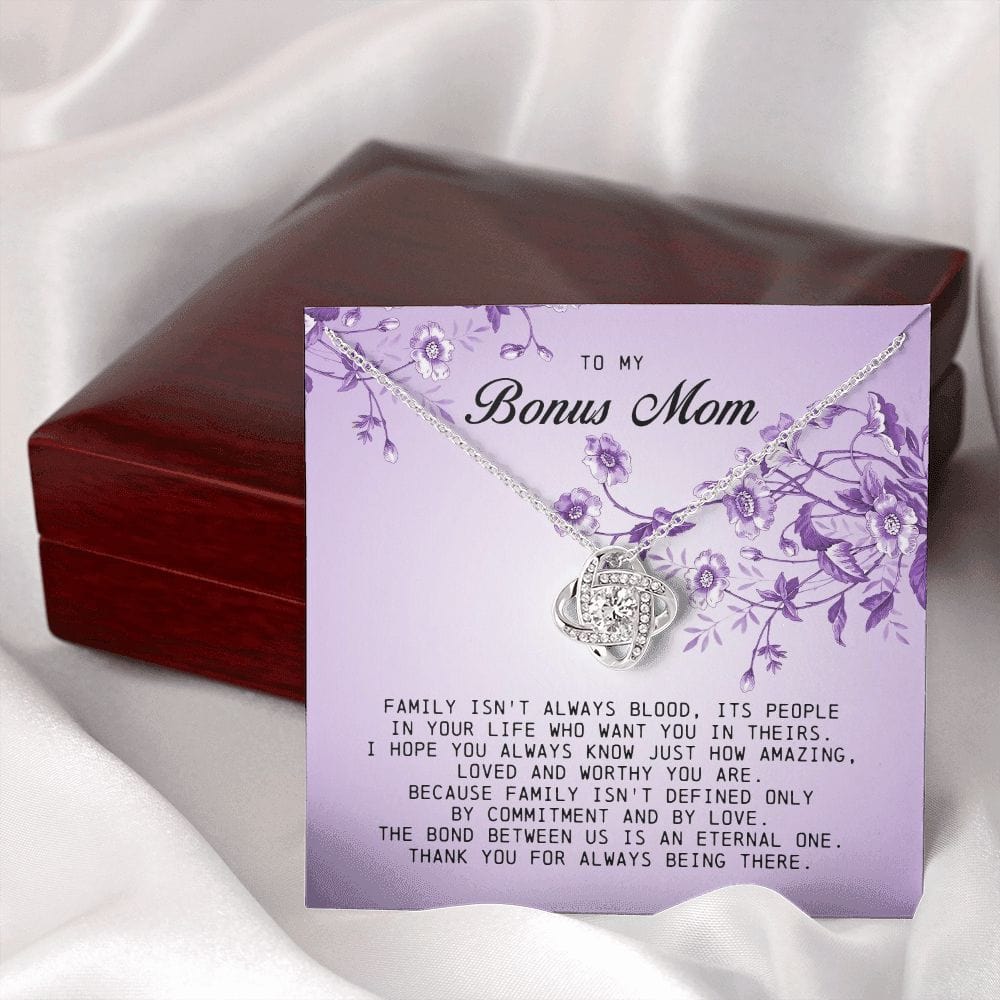 To My Bonus Mom, Love Knot Necklace
