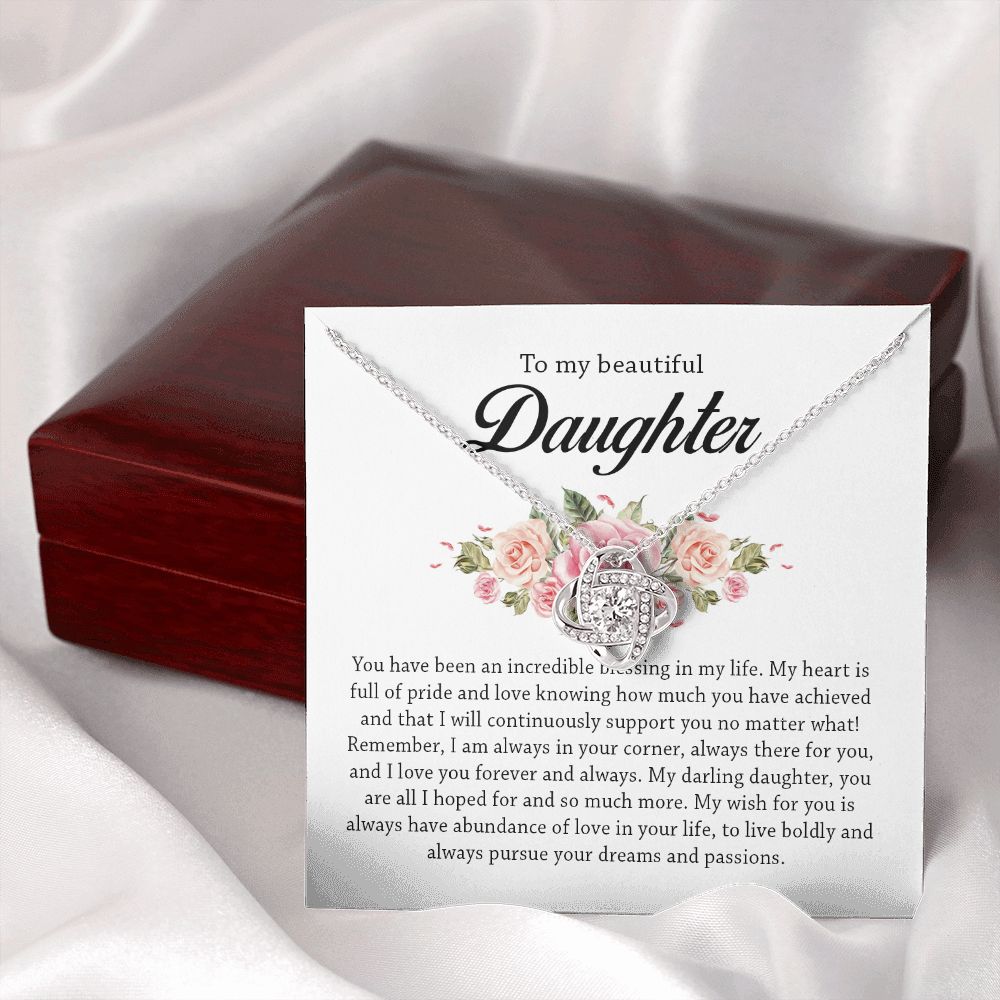 To My Beautiful Daughter, Love Knot Necklace