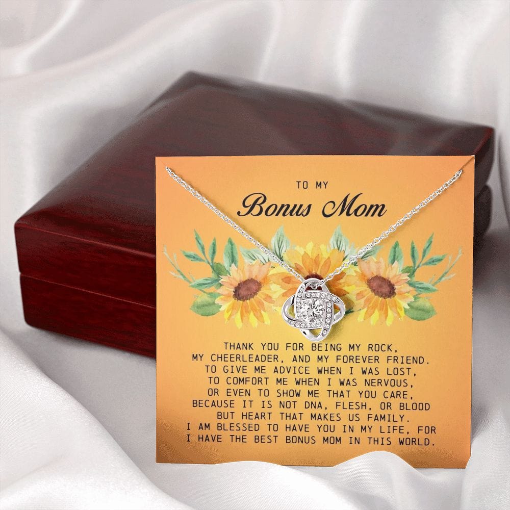 To My Bonus Mom, Love Knot Necklace