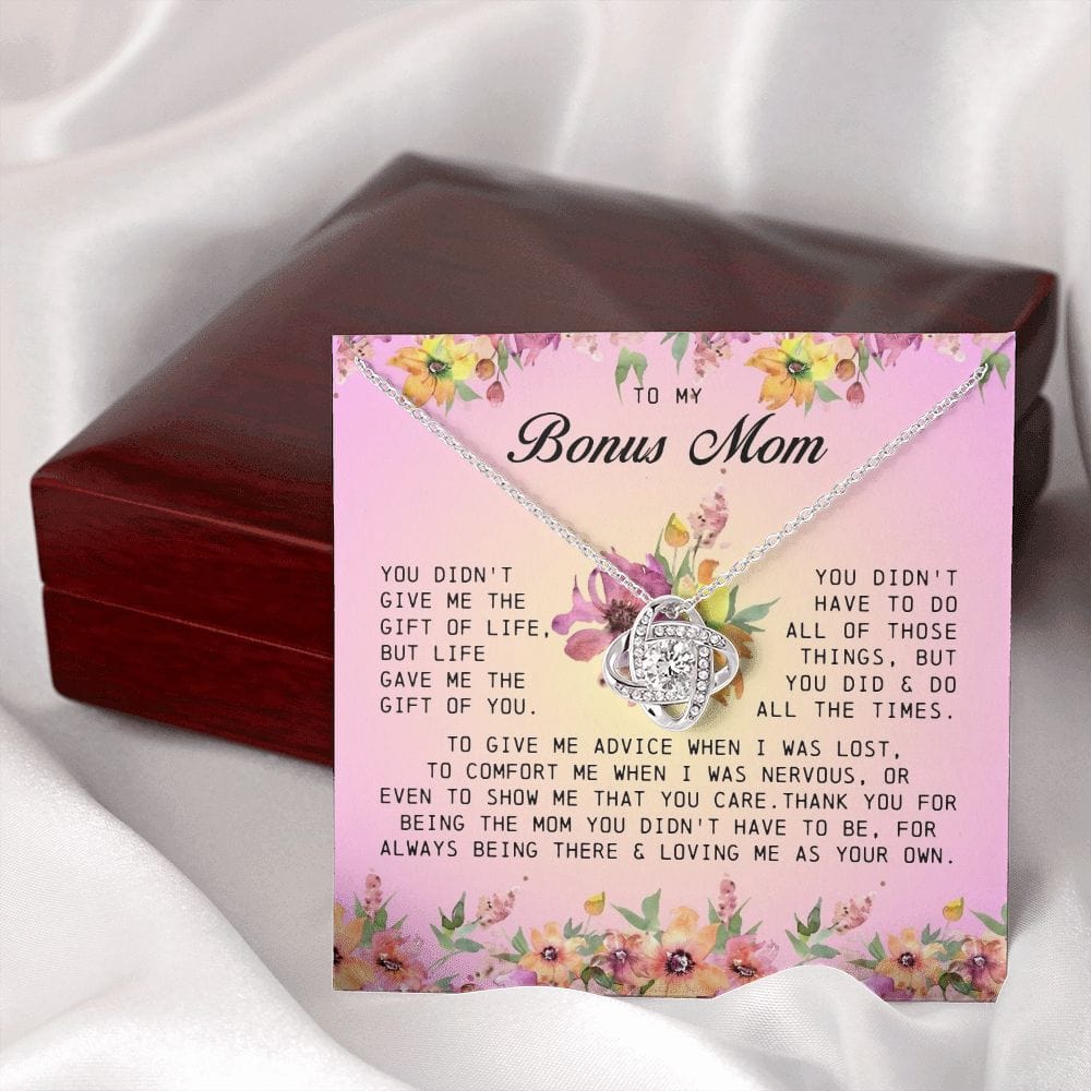 To My Bonus Mom, Love Knot Necklace