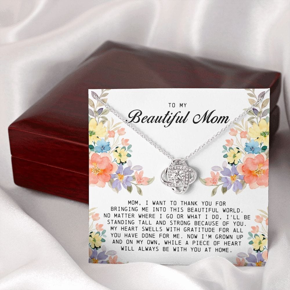 To My Beautiful Mom, Love Knot Necklace