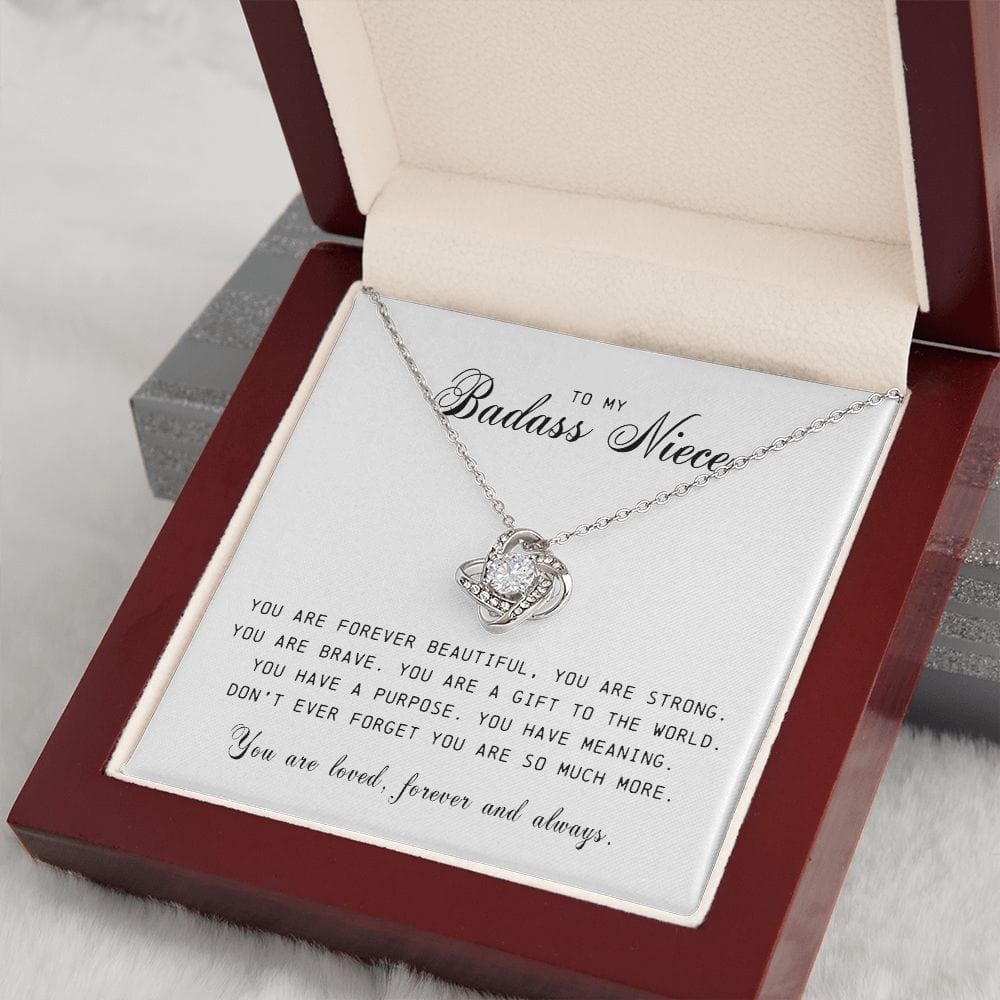 To My Badass Niece " You Are Forever Beautiful" Love Knot Necklace
