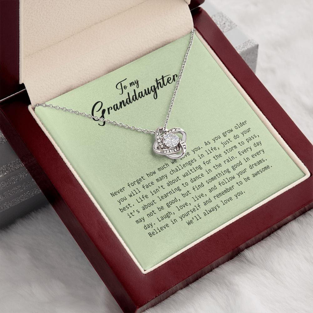 To My Granddaughter, Love Knot Necklace