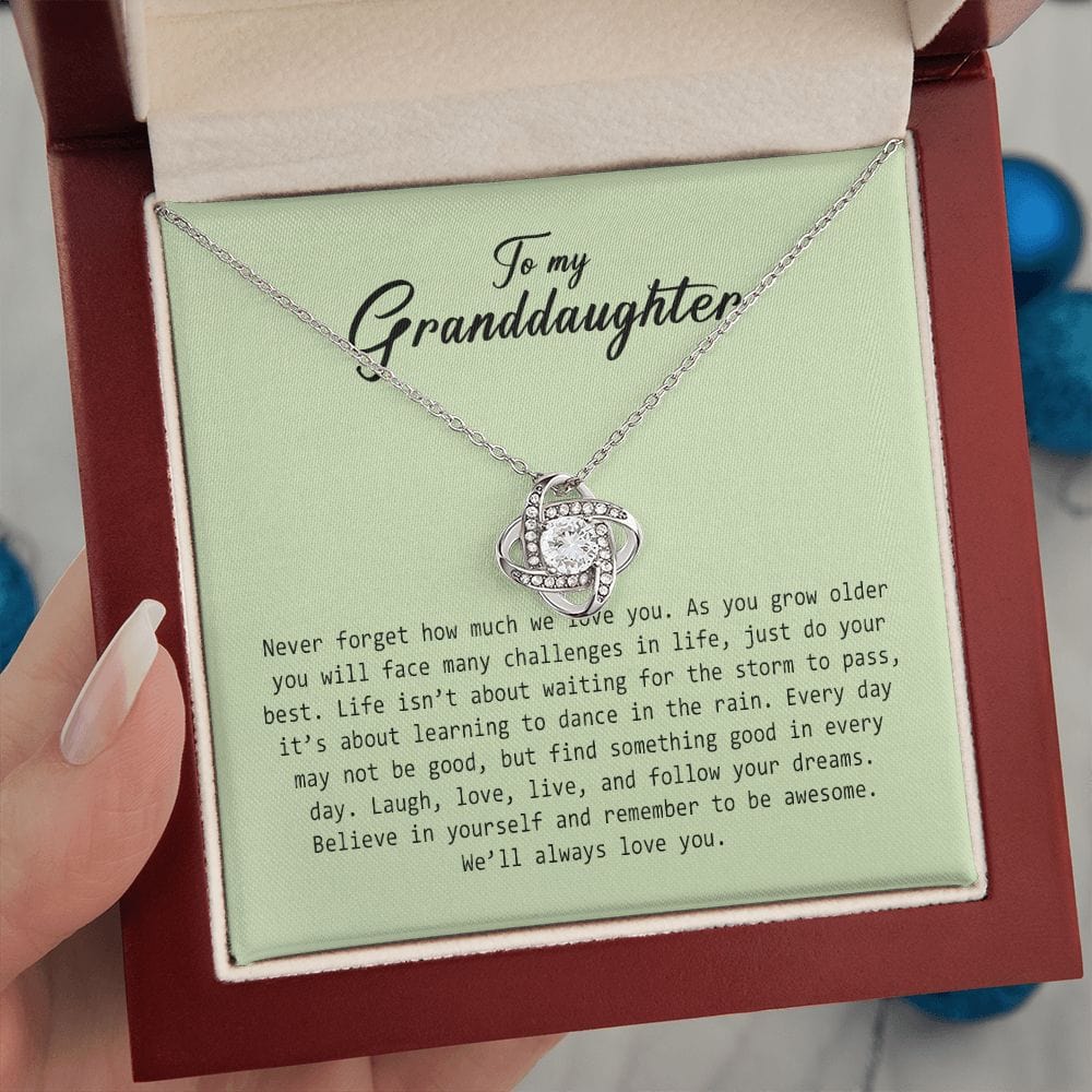 To My Granddaughter, Love Knot Necklace