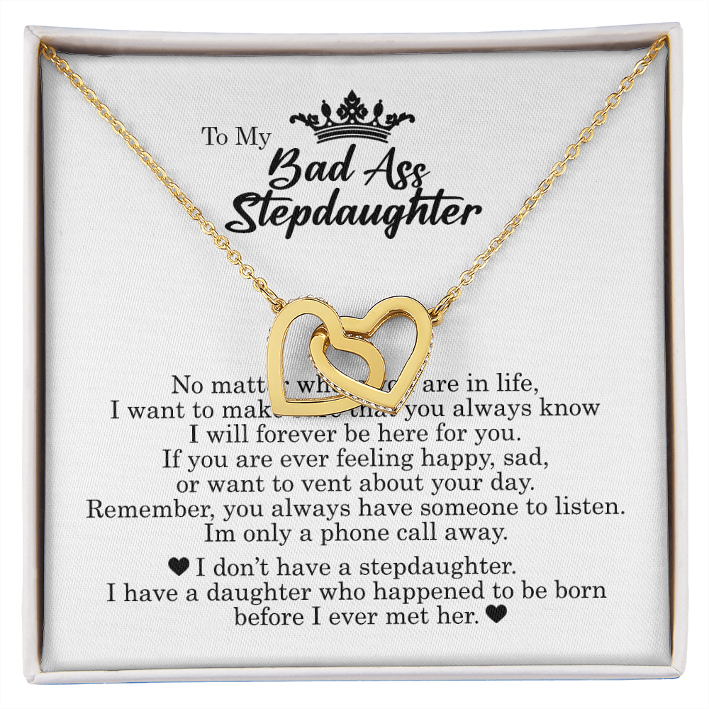 To My Badass Daughter, Interlocking Hearts Necklace