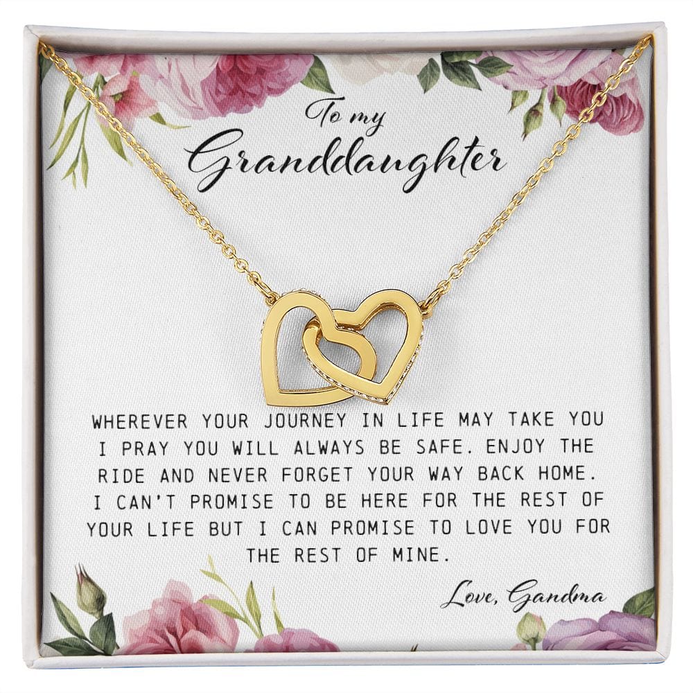 To My Granddaughter, Interlocking Hearts Necklace