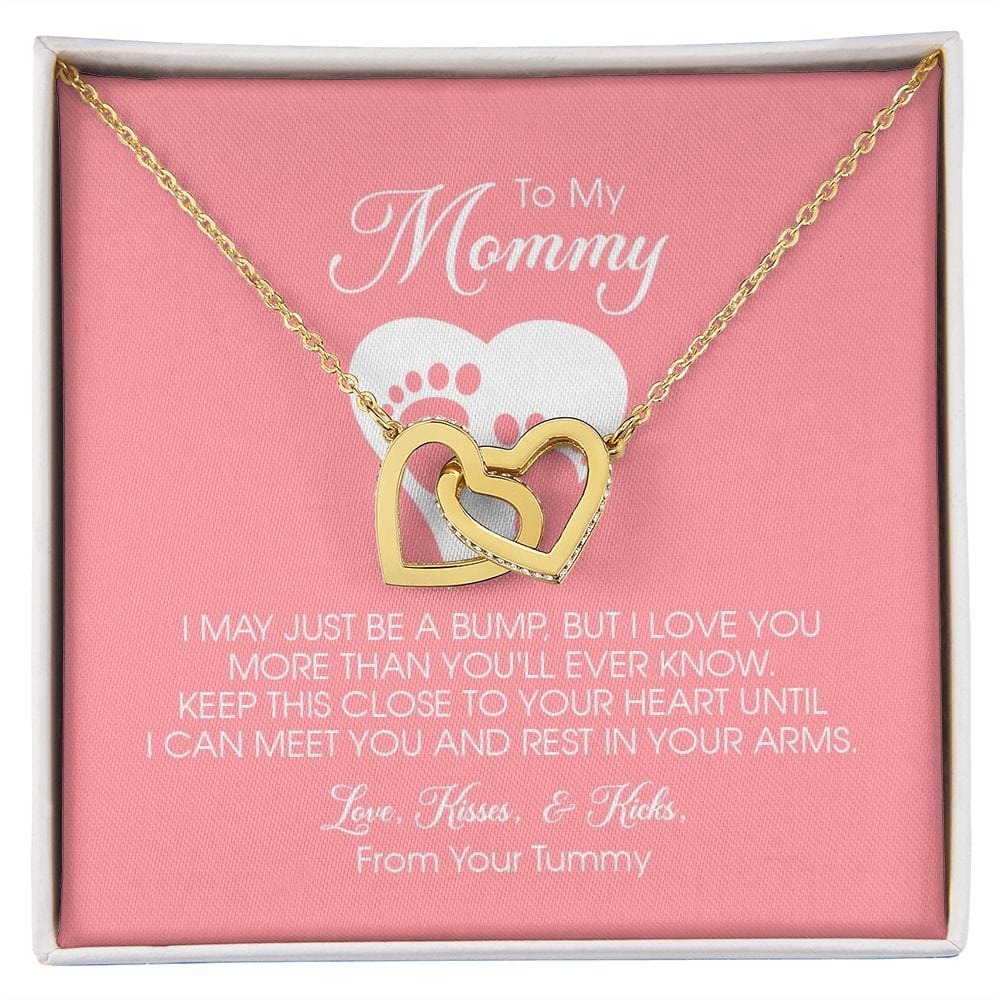 To my Mommy, Mother's Day Gift, Pregnancy Gift for Soon to Be Mom, Baby Shower Gift,  Interlocking Hearts Necklace