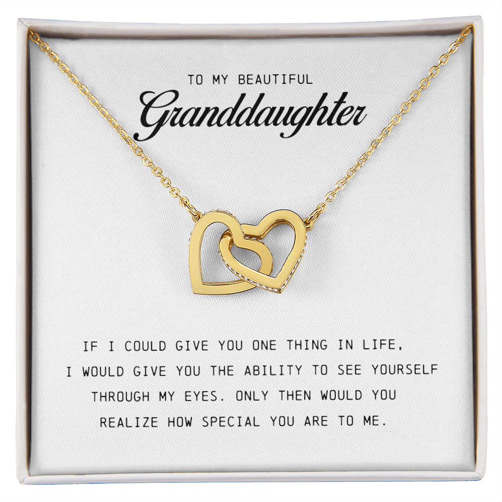 To My Beautiful Granddaughter, Interlocking Hearts Necklace
