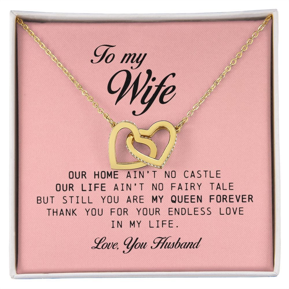 To My Wife, Interlocking Hearts Necklace