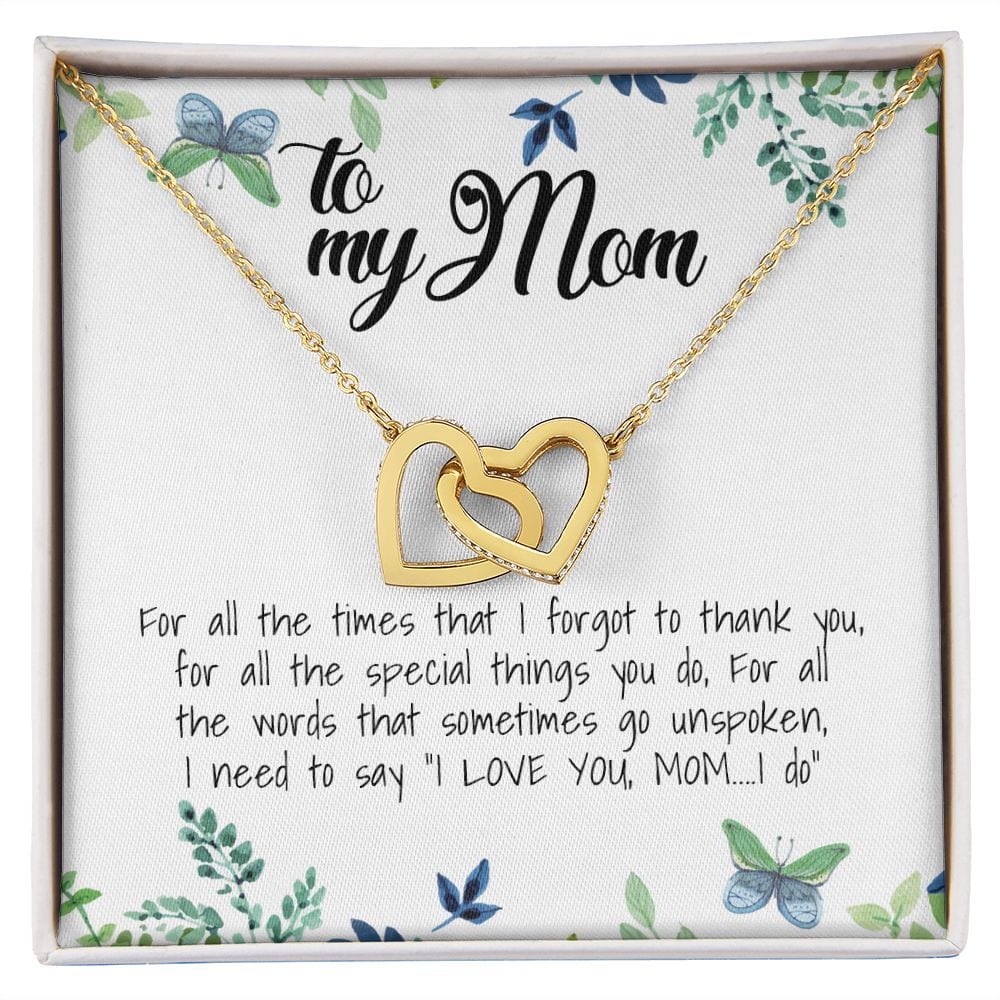 To My Mom, Interlocking Hearts Necklace