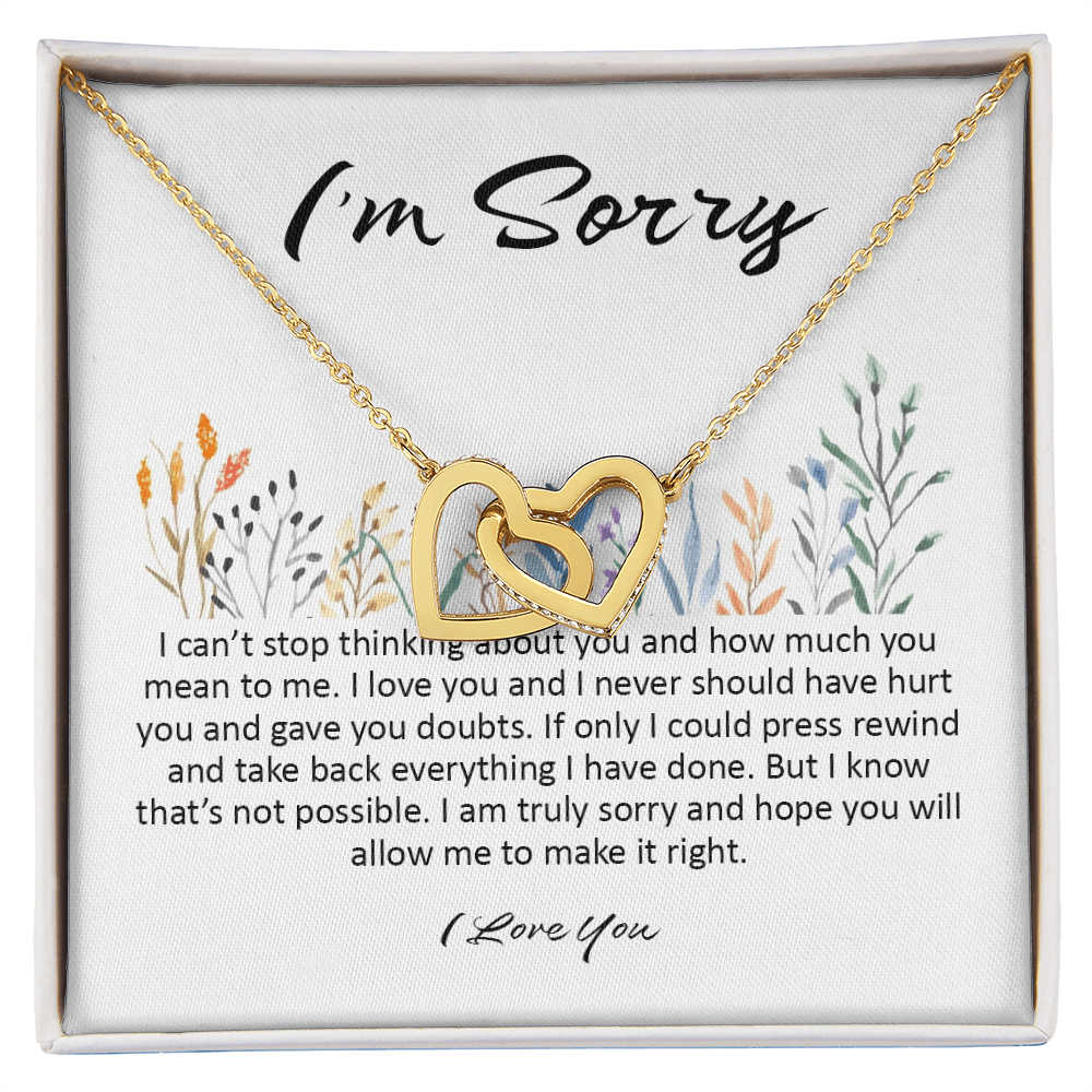 I'm Sorry Gift, Interlocking Hearts Necklace