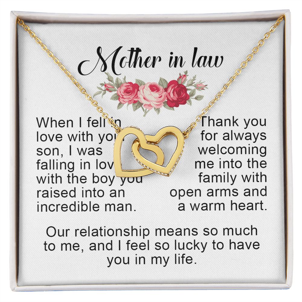 Mother in Law Gift, Interlocking Hearts Necklace