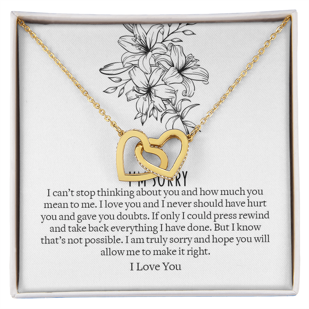I'm Sorry Jewelry, Interlocking Hearts Necklace