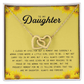 To My Daughter, Interlocking Hearts Necklace